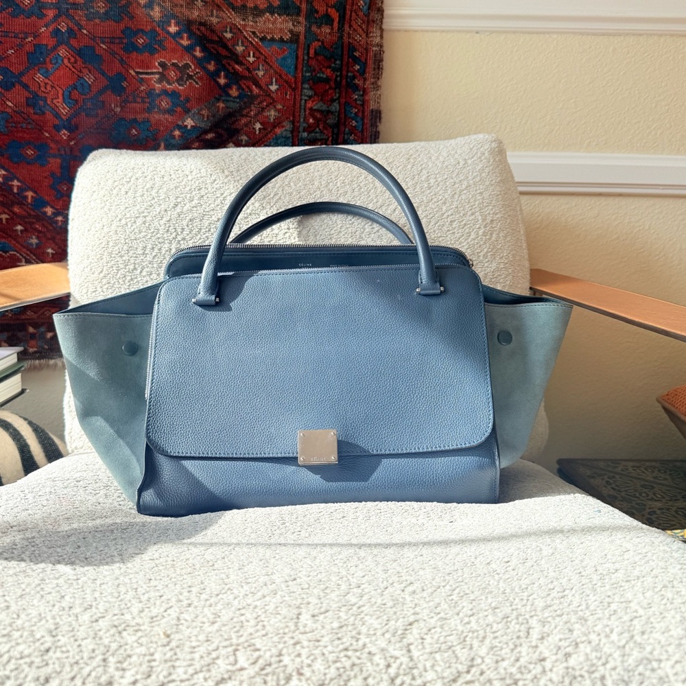 Celine double zipper trapeze bag